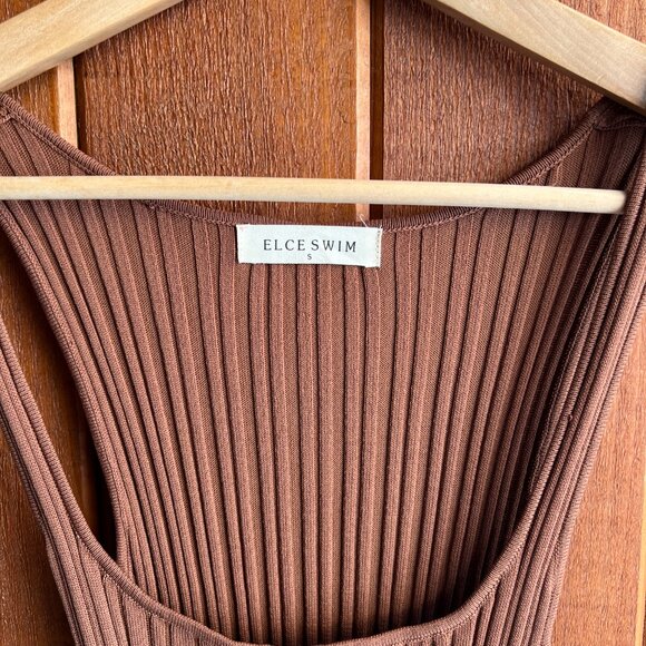 ELCE SWIM Ribbed Maxi Brown Dress Small - Picture 4 of 9